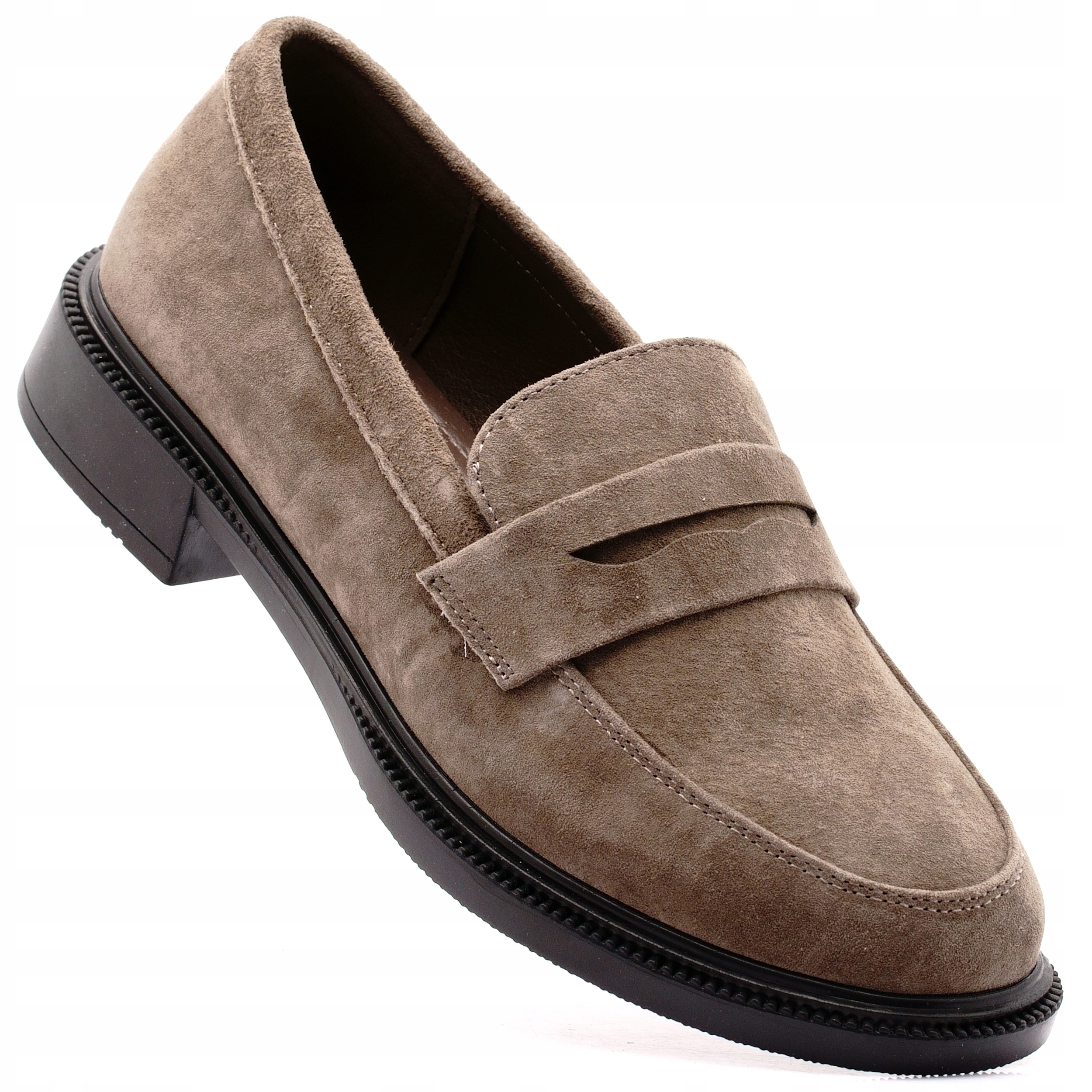 Vinceza Buty Damskie Mokasyny Lordsy Półbuty Skórzane Brązowe 66912 39