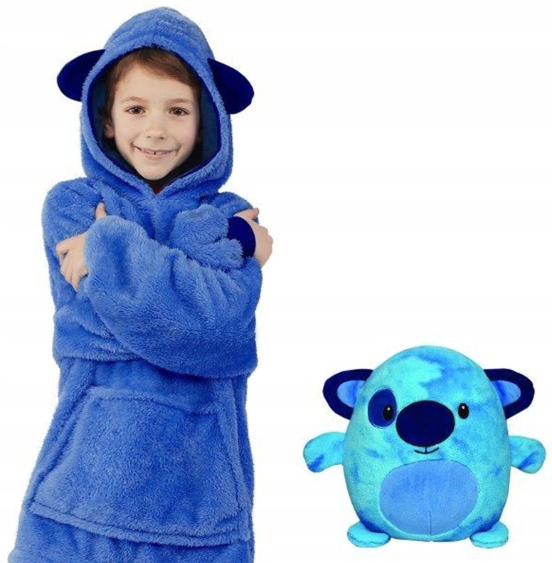 

ciepła Bluza kigurumi Koc Oversize Futrzak Stitch