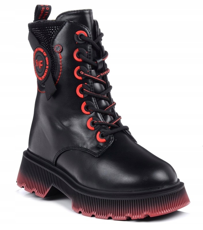 Buty dla dziewczynki trapery zimowe czarne Miss 5264 ocieplane 34