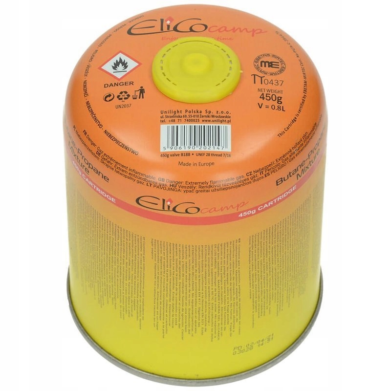 KARTUSZ GAZOWY 780ML GWINT 7/16 PROPAN-BUTAN ELICO Model 65450