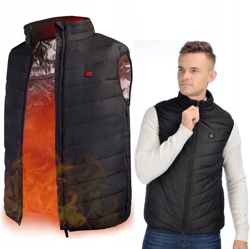 KAMIZELKA OGRZEWANA ELEKTRYCZNA PODGRZEWANA BEZRĘKAWNIK UNI USB CIEPŁA XL