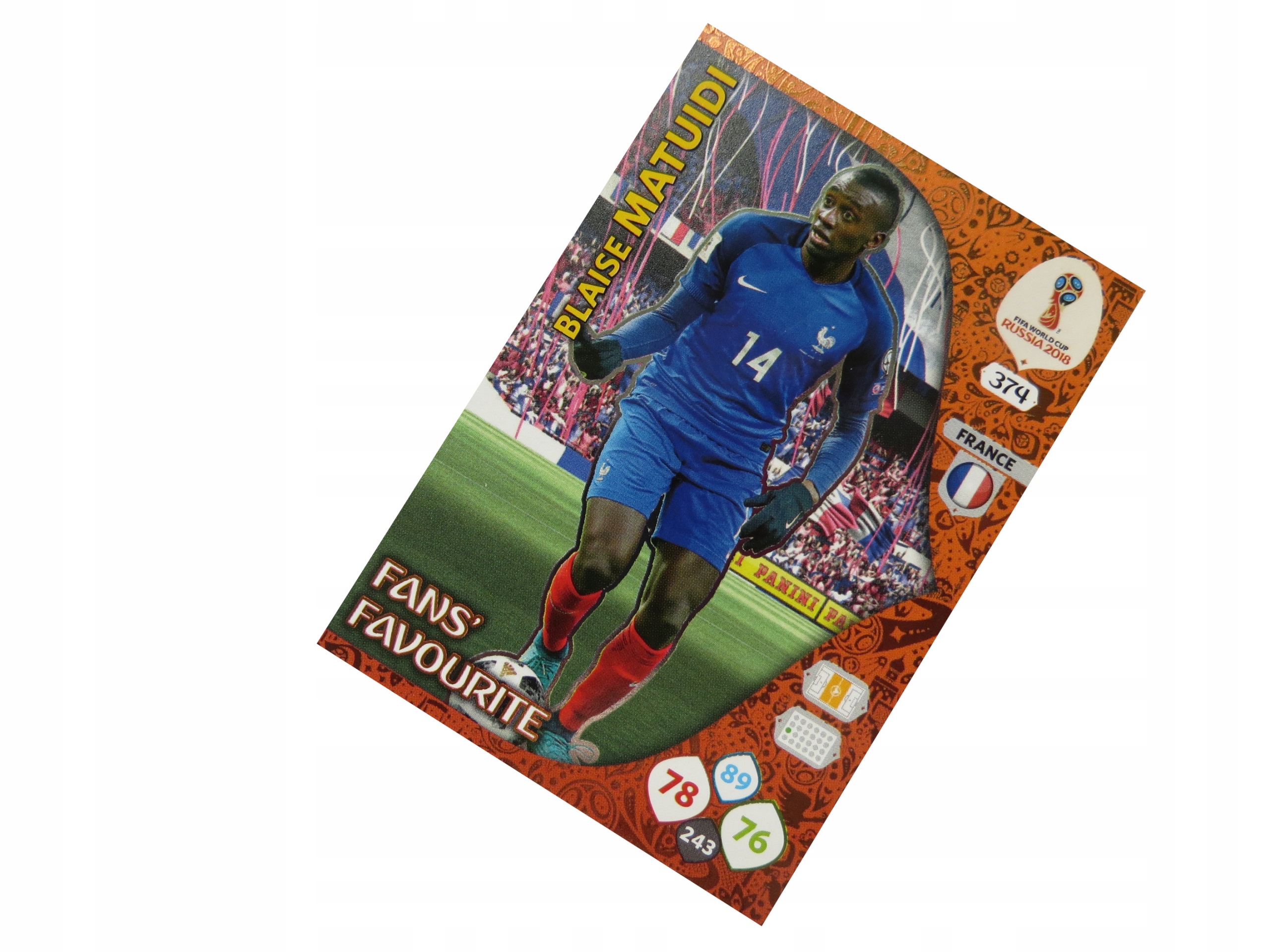 Panini World Cup Russia 2018 Karty Piłkarskie Fans Favourite Matuidi 374