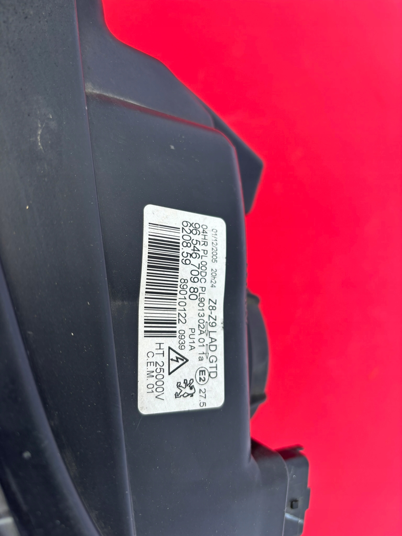 PEUGEOT 607 LIFT left light front XENON complete 9654670980 D0333