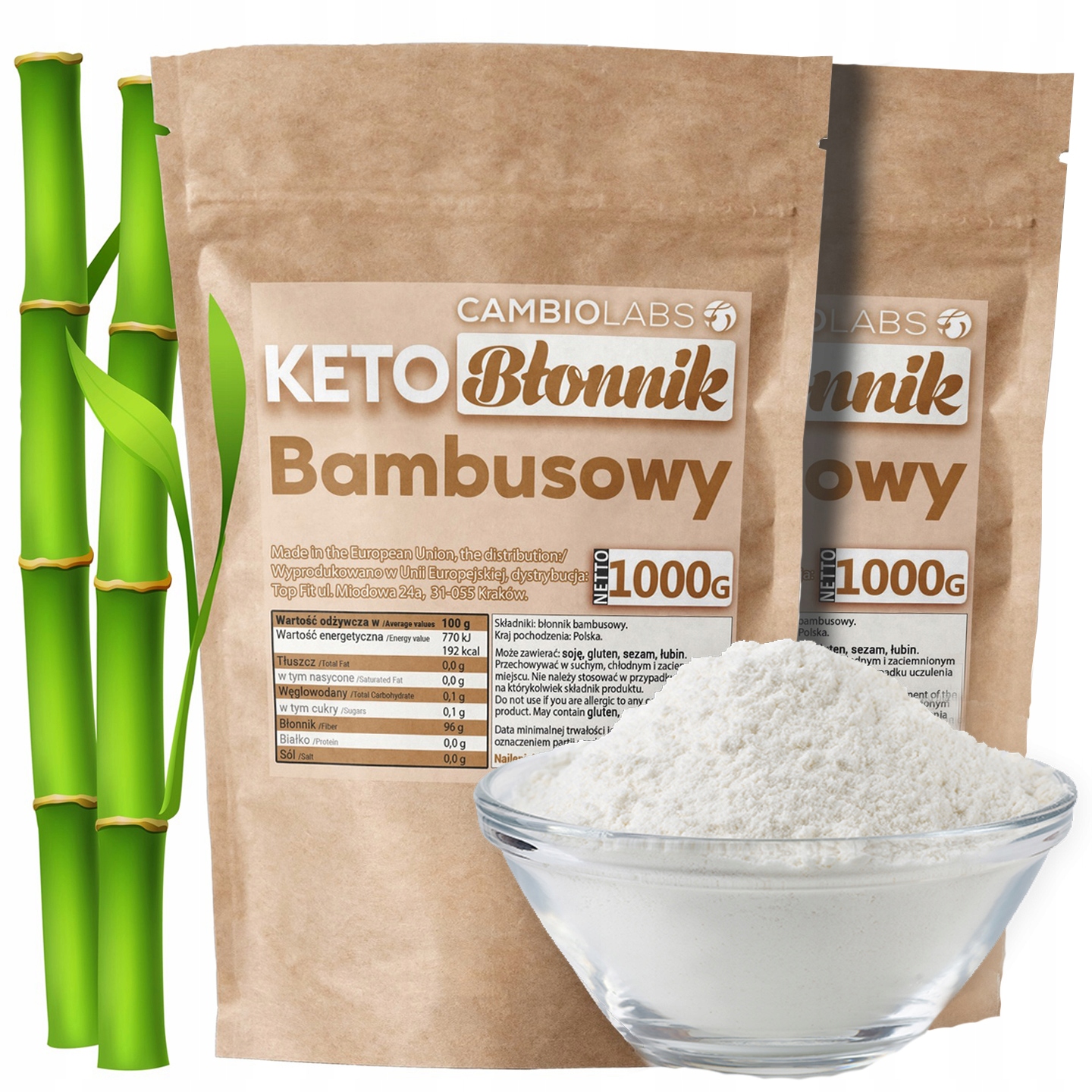 Keto Mouka Vláknina Vláknina 2kg pro pečení, ketogenní pečení