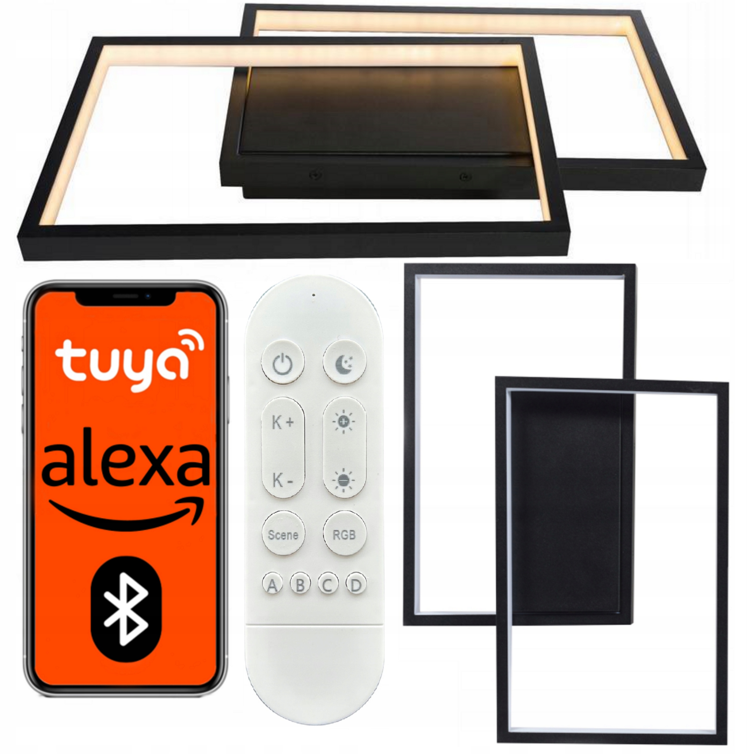 Lampa Sufitowa Żyrandol Led Plafon Aplikacja Bluetooth Tuya Barwy Pilot 60W