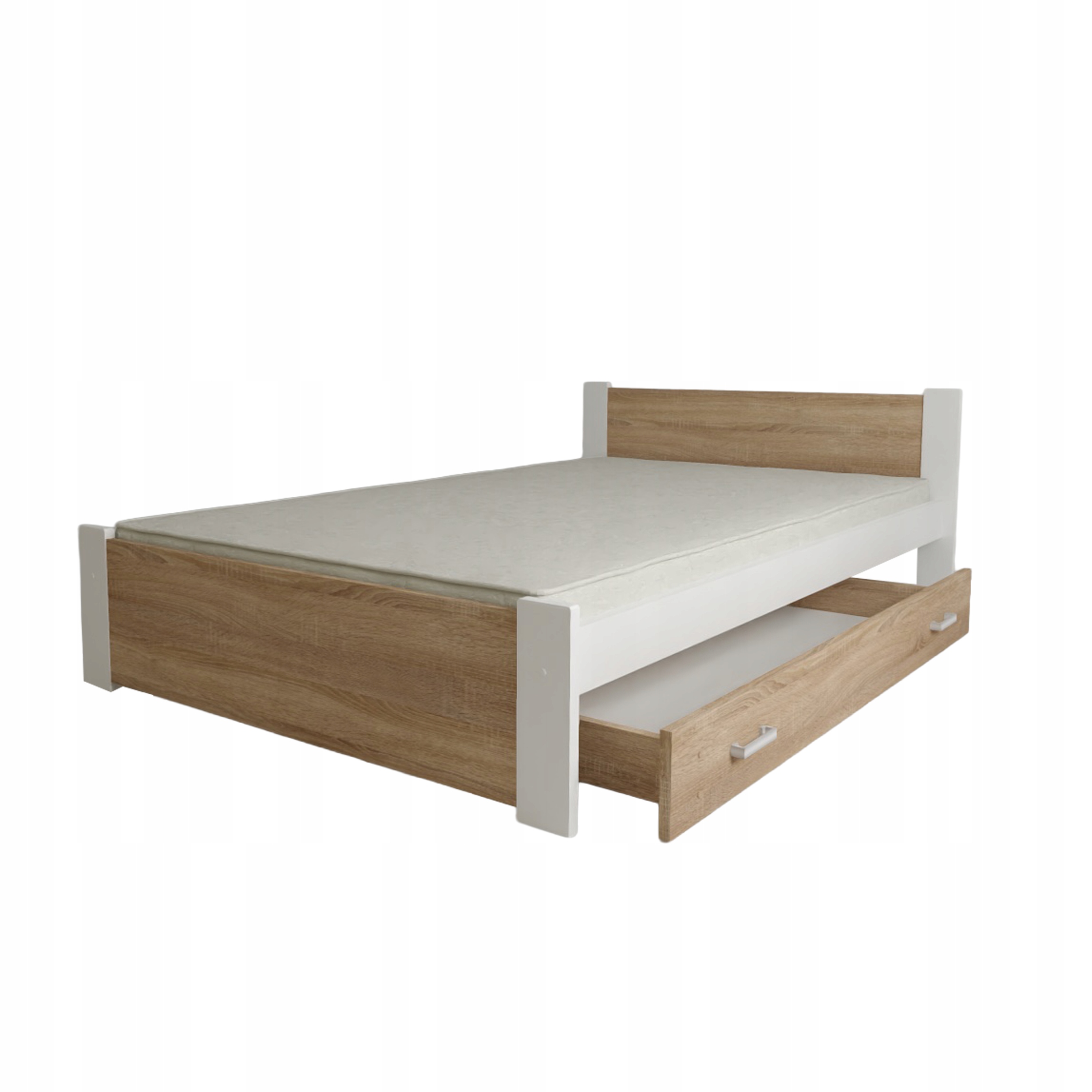 Postel 100x200 D3 Bílá Dub Sonoma Šuplík Dub Sonoma Rošt