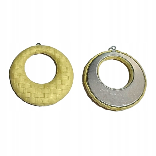 [-0722] Zawieszka do kolczyka okrągła kremowa 41mm