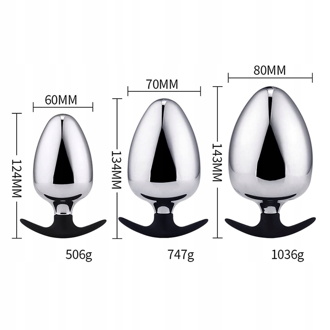 GROß Analplug Stalowy Korek Analny Masażer Prostaty dla Mężczyzn i Kobiet — miniatura 6