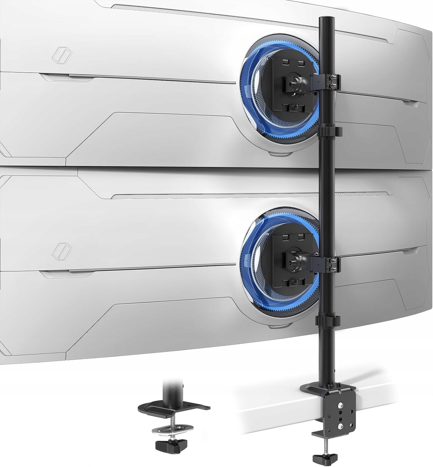 Držák na monitor, 2 monitory jeden na druhém s úhlopříčkou 17-49", vertikální