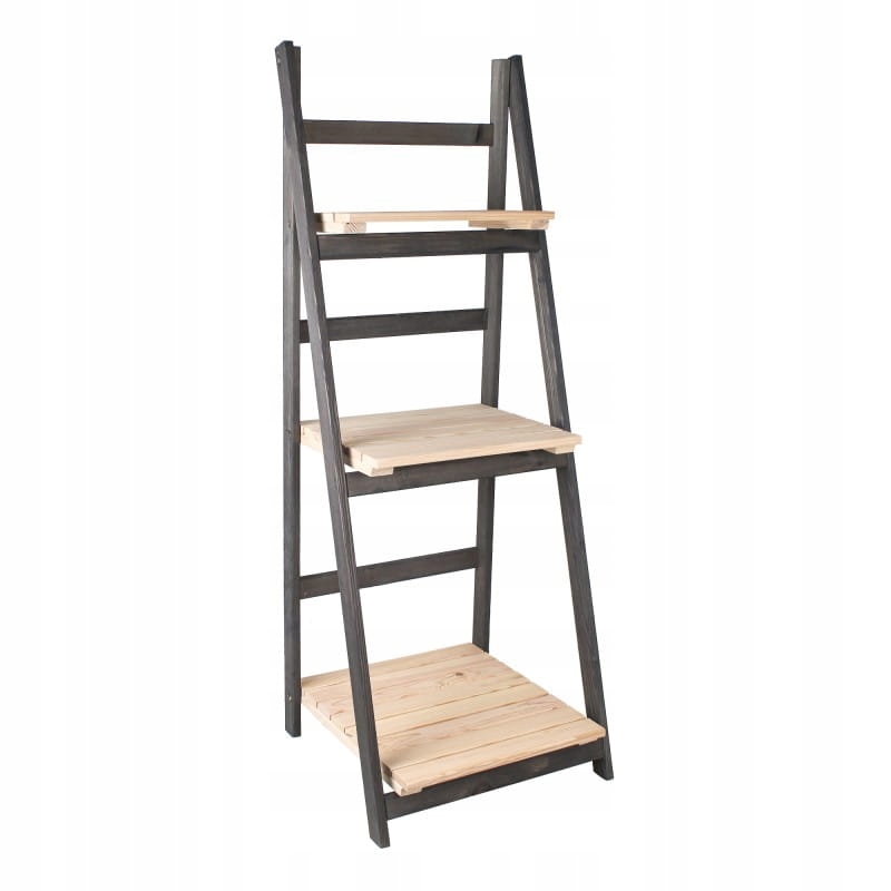 Kwietnik, Regał DREWNIANY 3 półki GRAFIT