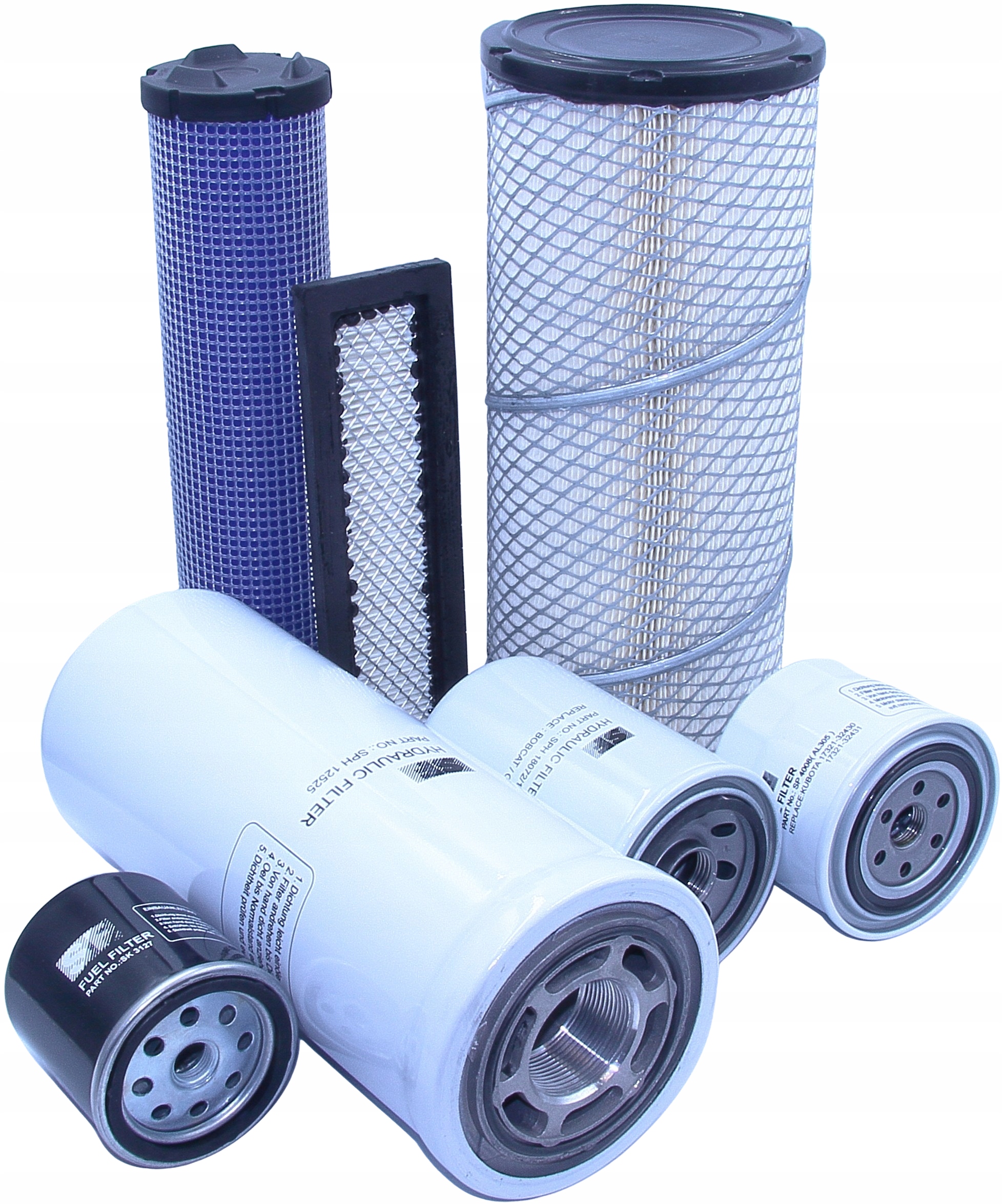 Filtry Bobcat E50 rok výroby od 2017, motor V2403T od č. 1101 bagr