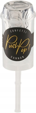TUBA PUSH POP WYRZUTNIA KONFETTI SREBRNE STRZELAJĄCE NA URODZINY WESELE Płeć uniseks