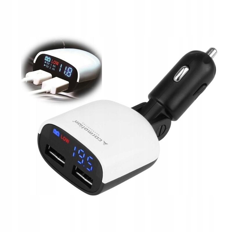 

Ładowarka Z Woltomierzem 2XUSB 12V 24V 3.4A Alarm