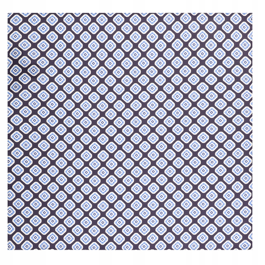 Tmavě modrý hedvábný pánský kapesníček s geometrickým vzorem Pako Lorente