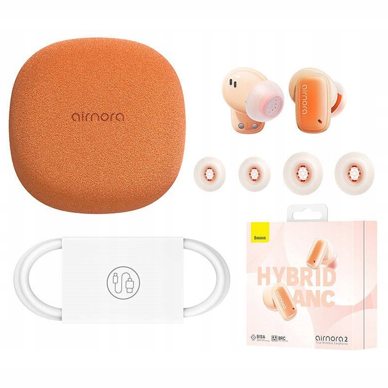 Bezdrátová Sluchátka Baseus AirNora 2 Kanálová Oranžová Bluetooh