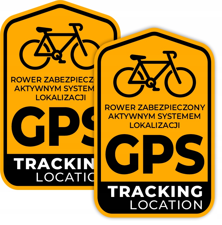 NAKLEJKA NA ROWER RAMĘ ROWERU GPS TRACKING OSTRZEGAWCZA ZABEZPIECZENIE 2SZT