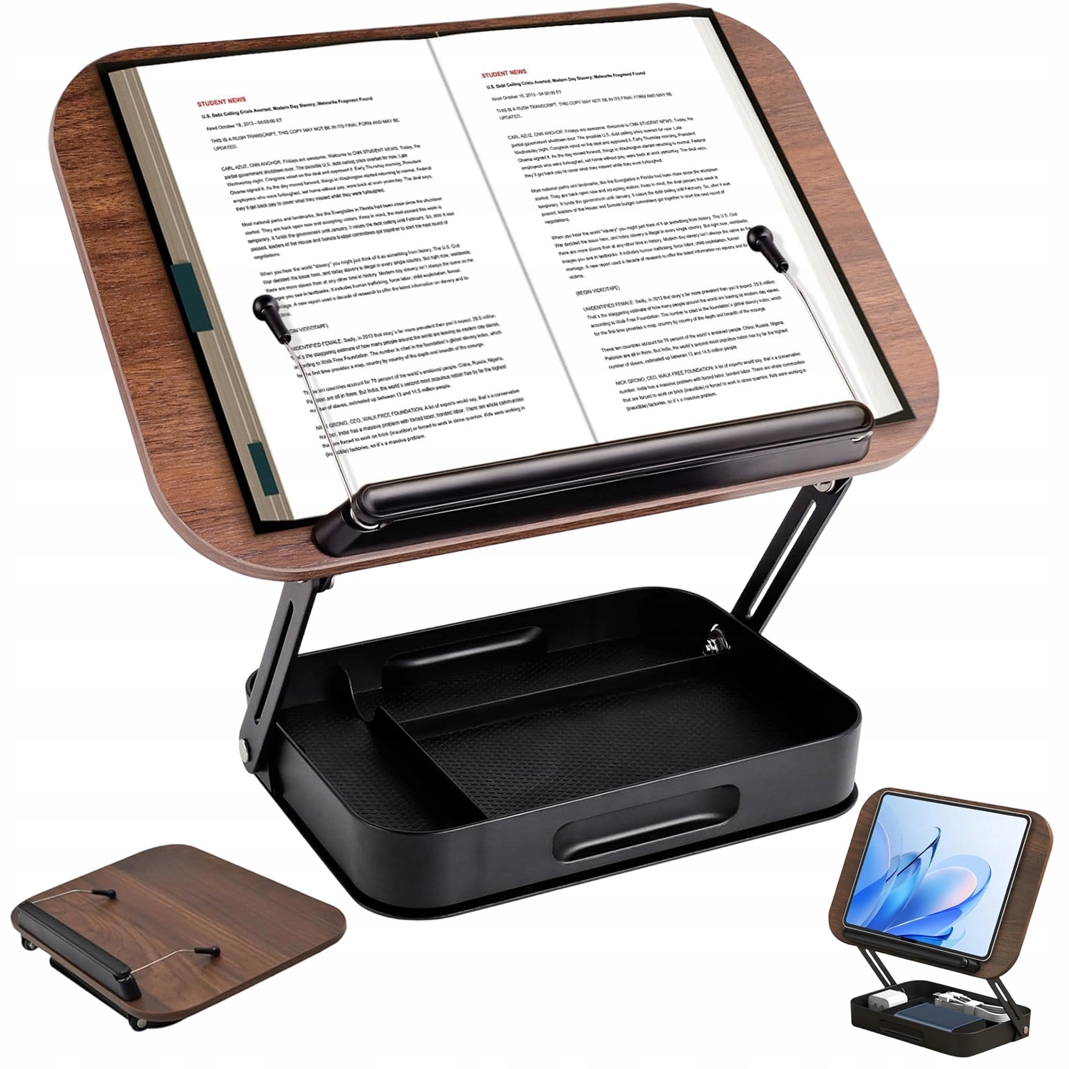 Podstavec Pod Knihu Stojan Podpěra Na Tablet Pro Čtení Černá