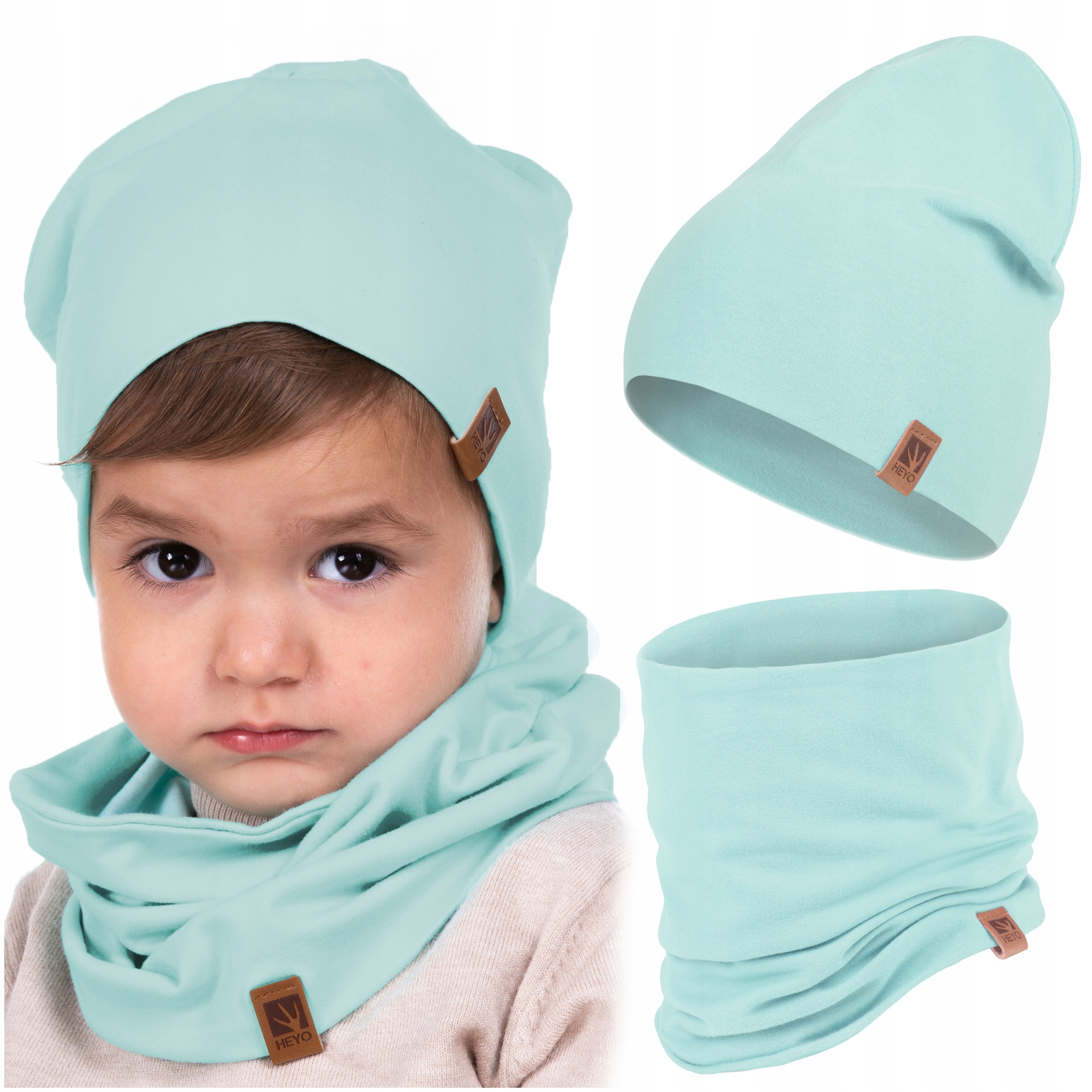 CZAPKA DZIECIĘCA WIOSENNA JESIENNA KOMIN KOMPLET BAWEŁNA DLA DZIECI 48-56 Marka Heyo