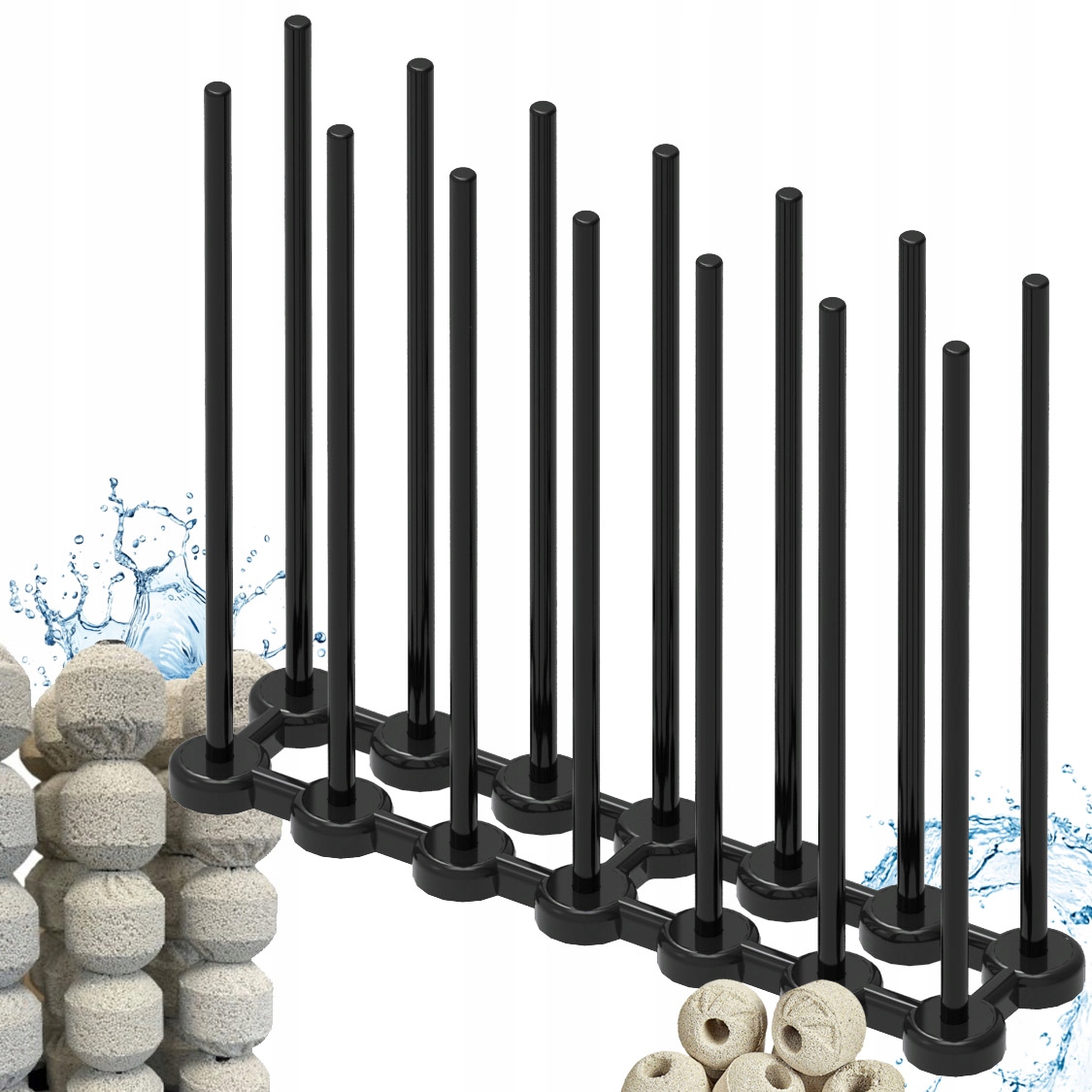 Stojan na filtrační média organizér kuličky BioBall 84ks 2x7- 23x6x20 cm