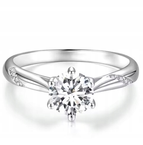 prstýnek prsten z Moissanite, platina, stříbro, 18 mm, vel 17 1 ct