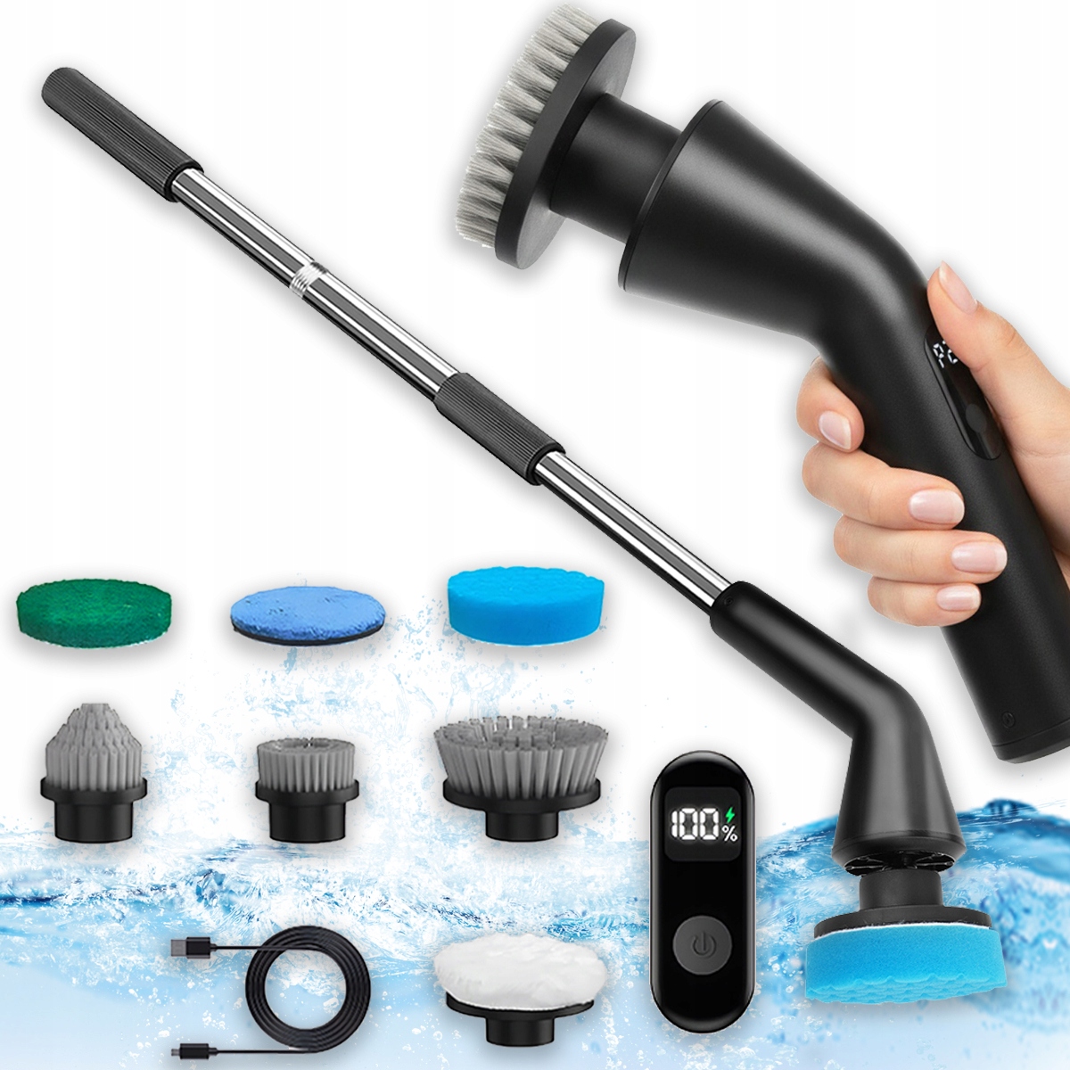 Levně Elektrický Kartáč Na Čištění Rotační Mop Bezdrátový 2000 mAh 7V1