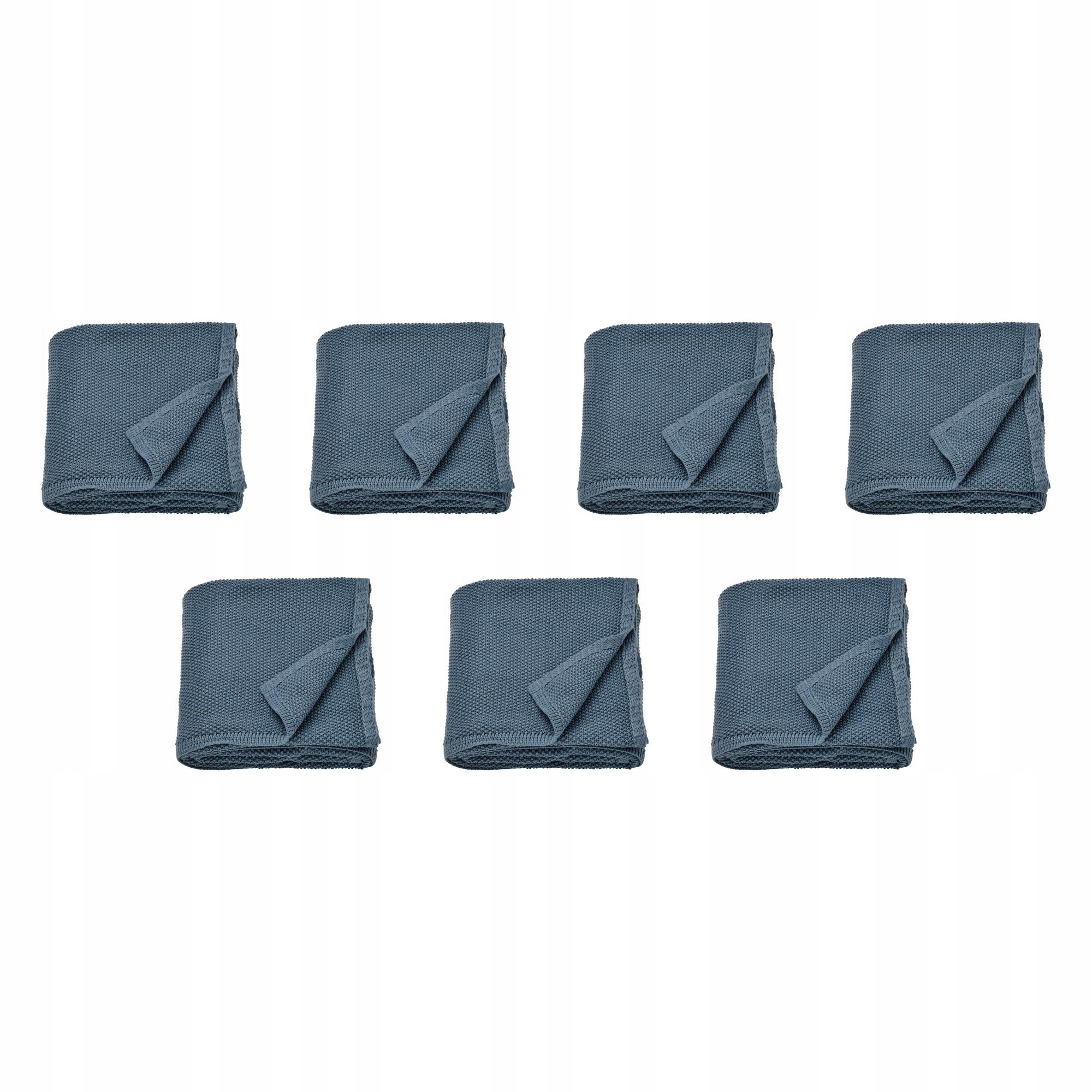 7 ks pléd Humlemott modrošedý 130 x 170 cm recyklovaný