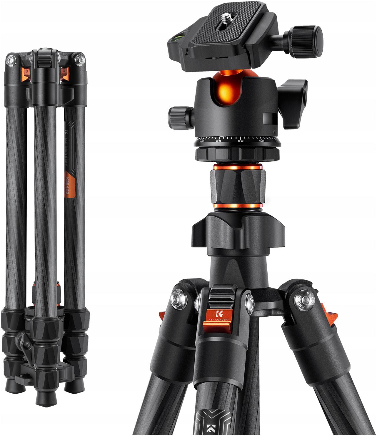 Ultralehký Stativ K&f Carbon 162CM K254C2 Tripod z uhlíkových vláken