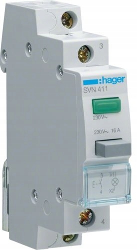 Ovládací tlačítko s Led světlem SVN441 16A 2R Hager