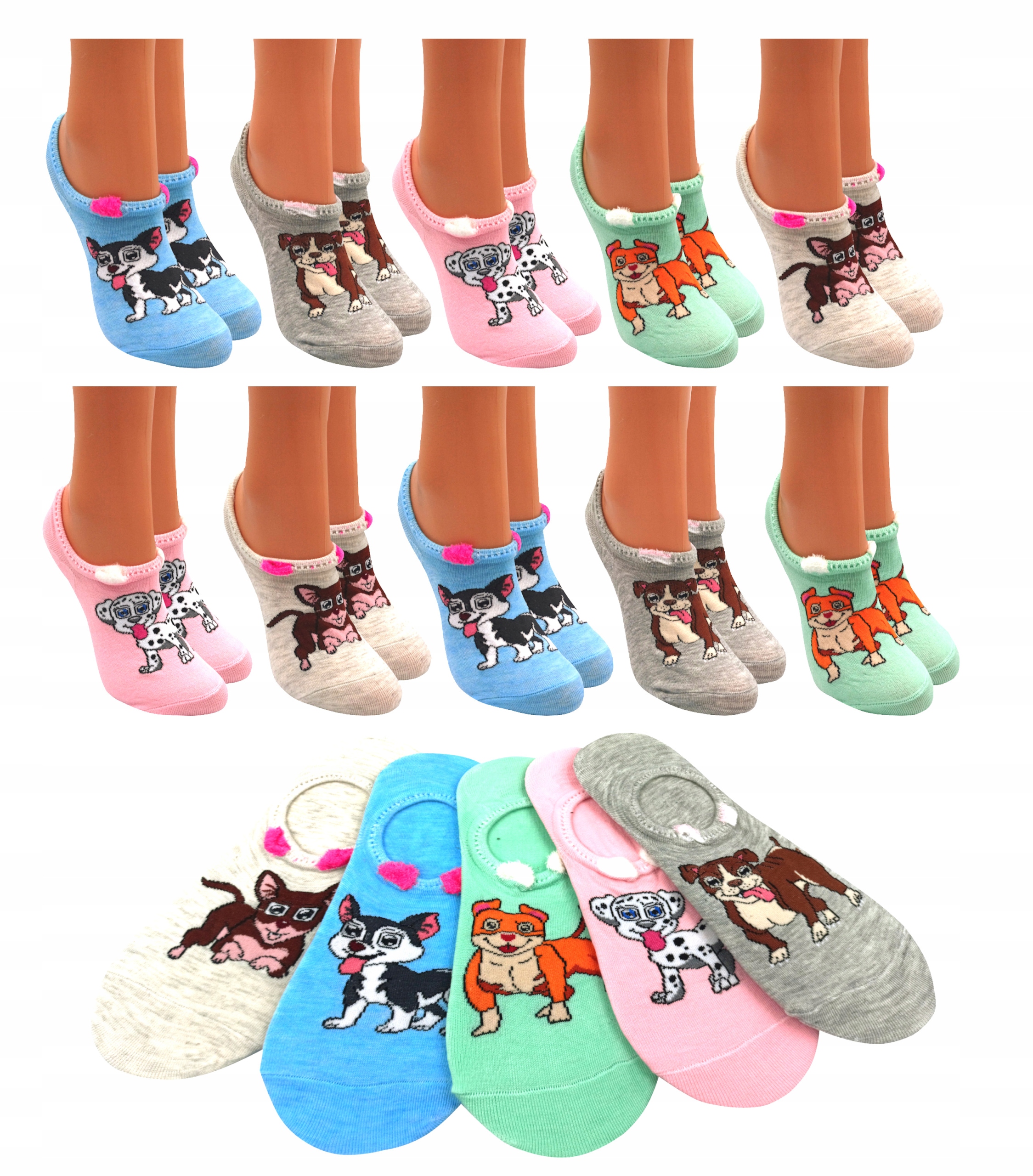 

10 Par Damskie Skarpetki Stopki bawełniane 39-41