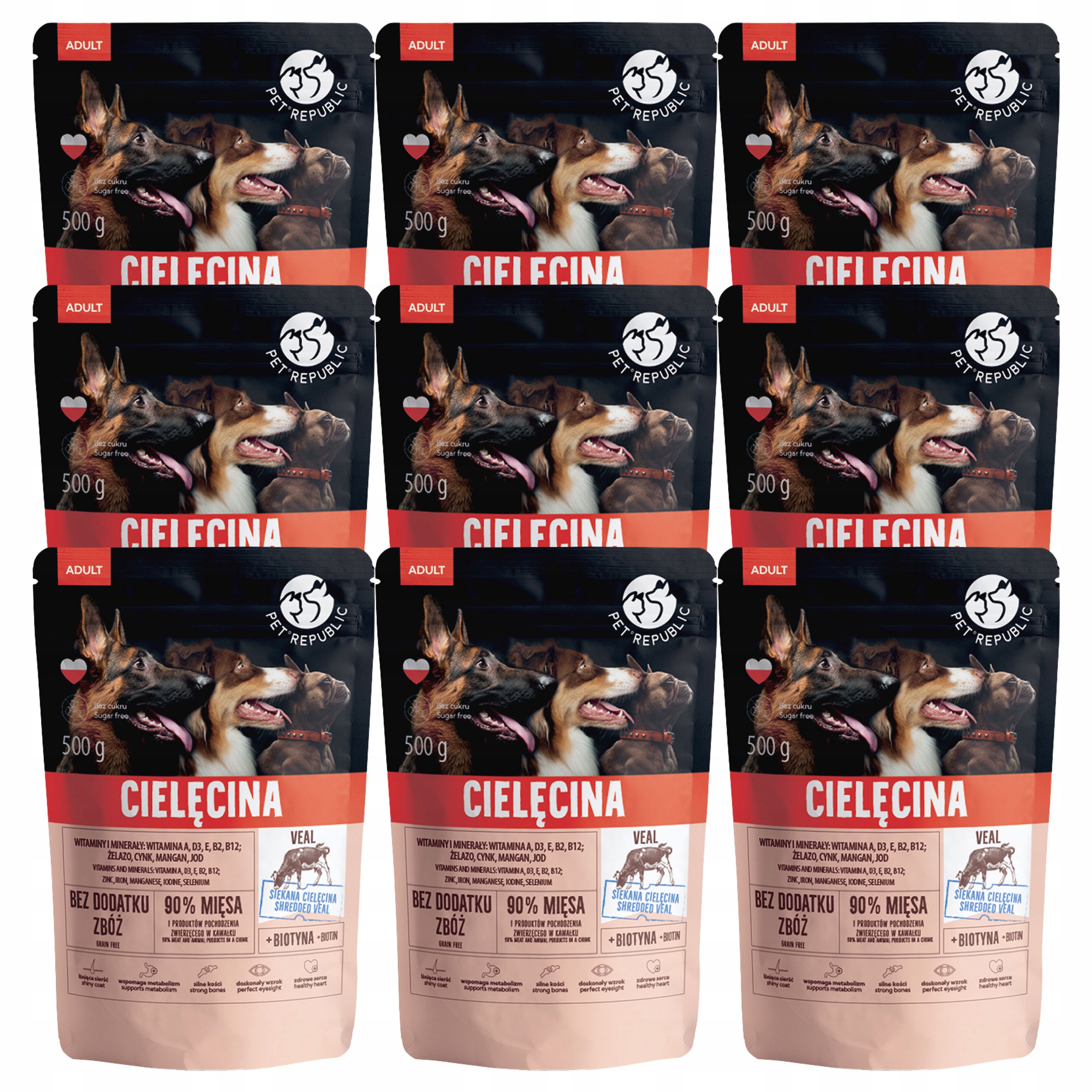 Levně Pet Republic krmivo pro psy Telecí maso 9 x 500 g