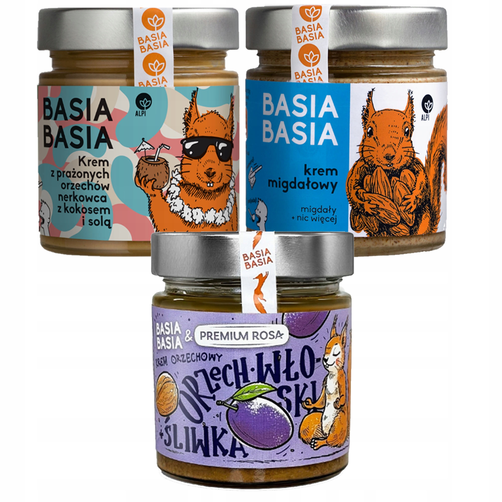 Basia Basia Krem Orzechowy MIX 3 Smaków nerkowiec migdał o.włoski l aż 600G