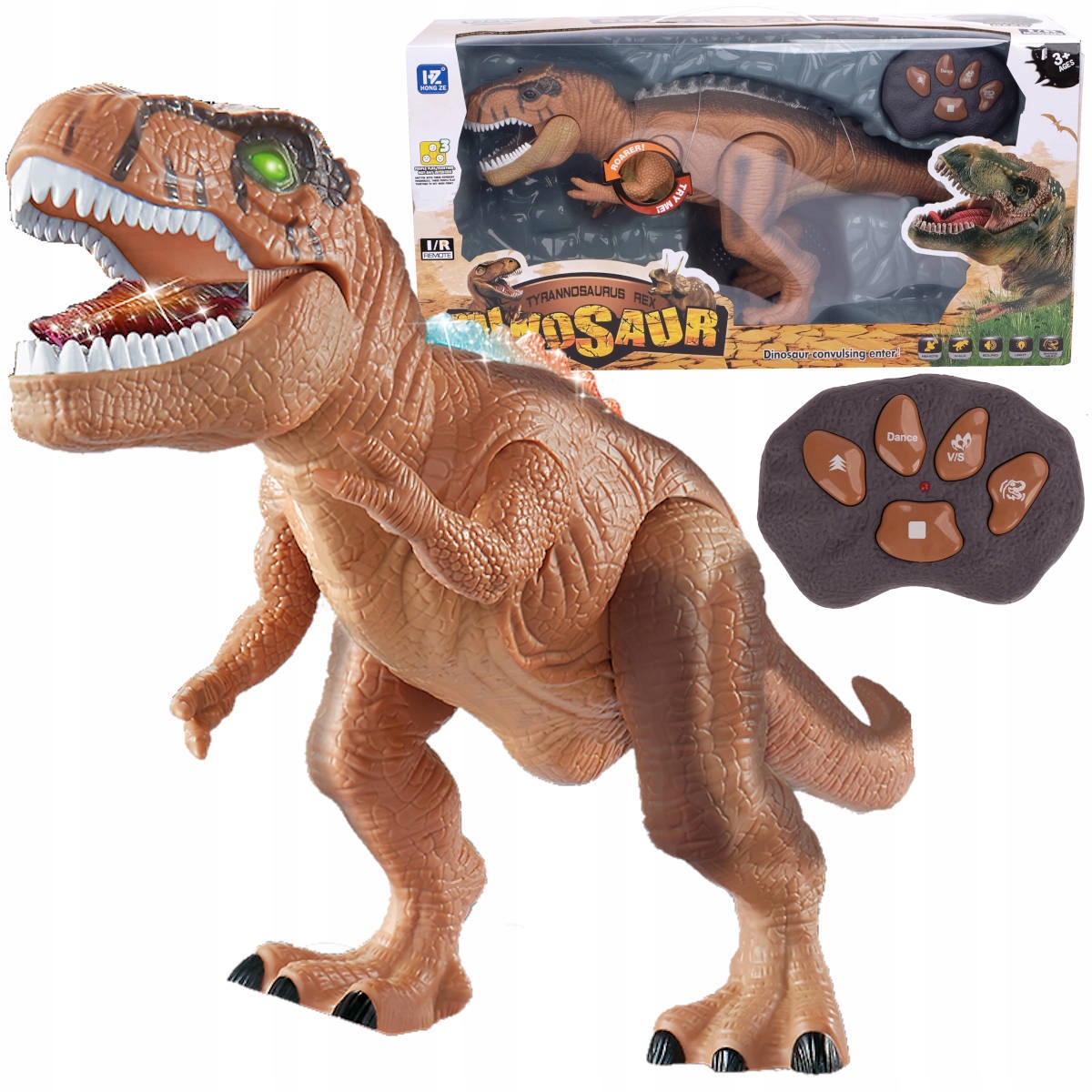 

Duży Dinozaur Sterowany T-Rex Chodzi Ryczy Led