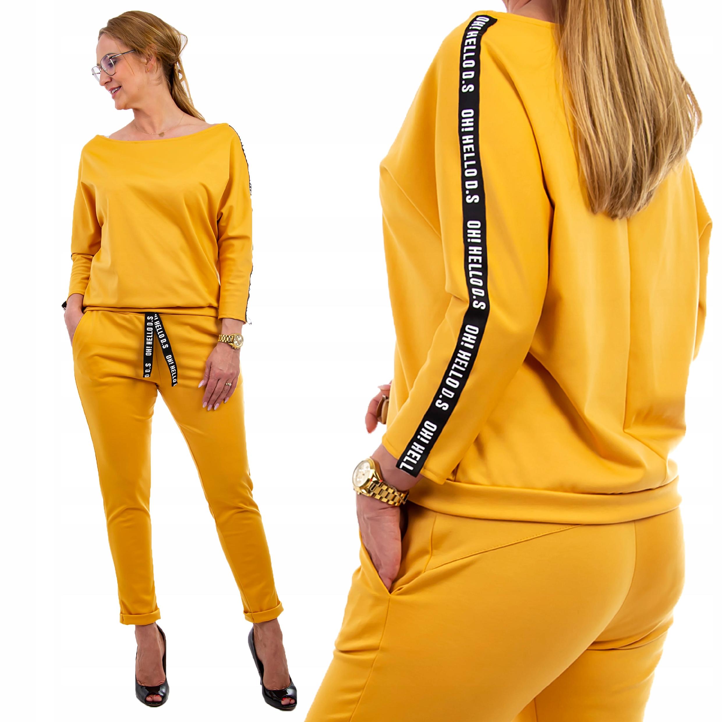 

Z148 Komplet Dres Lamówka Mankiet Musztardowy r 46