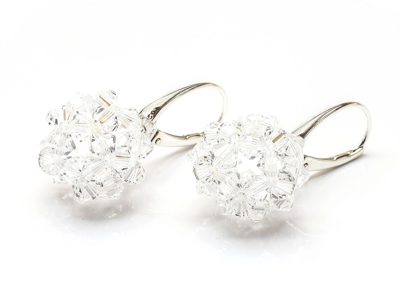 

Srebrne Kolczyki 925 Kule 16 z kr. Swarovski Crys