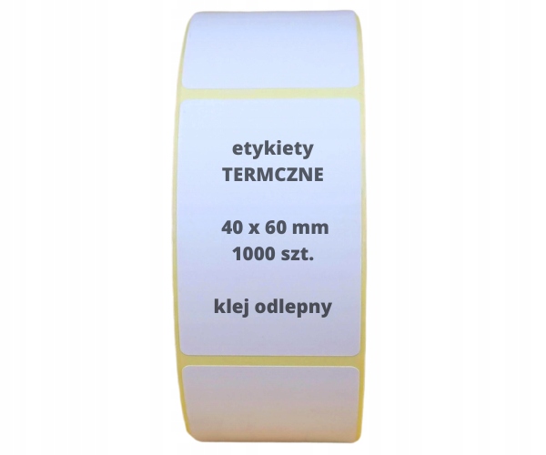 

etykiety termiczne 40x60mm Zebra 1000 klej odlepny