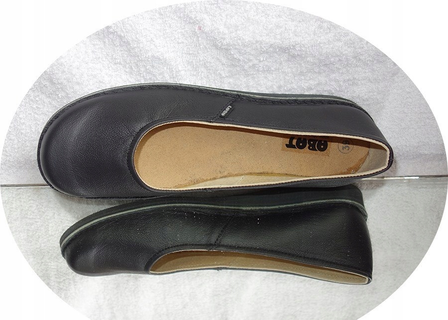 

co_s Skórzane buty damskie czarne lekkie wygod