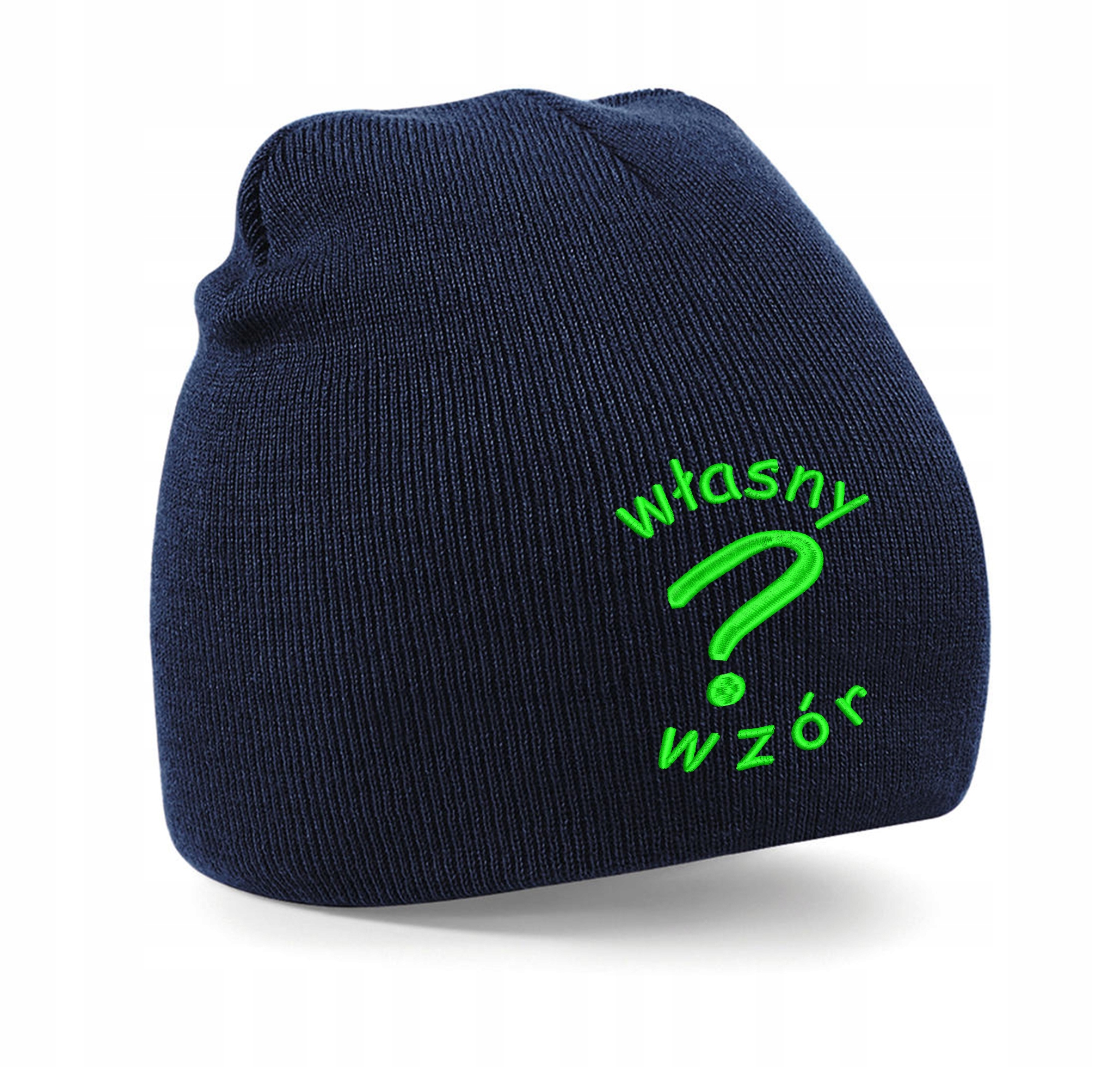 

Czapka zimowa z haftem własnego wzoru logo