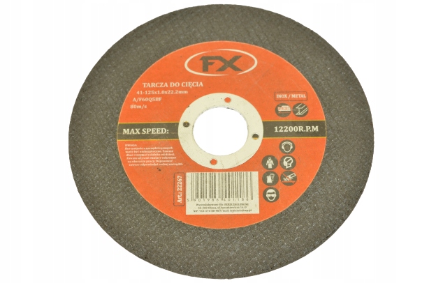 

Tarcza Do Cięcia Metalu Inox 125x1 Stali Fx Mocna