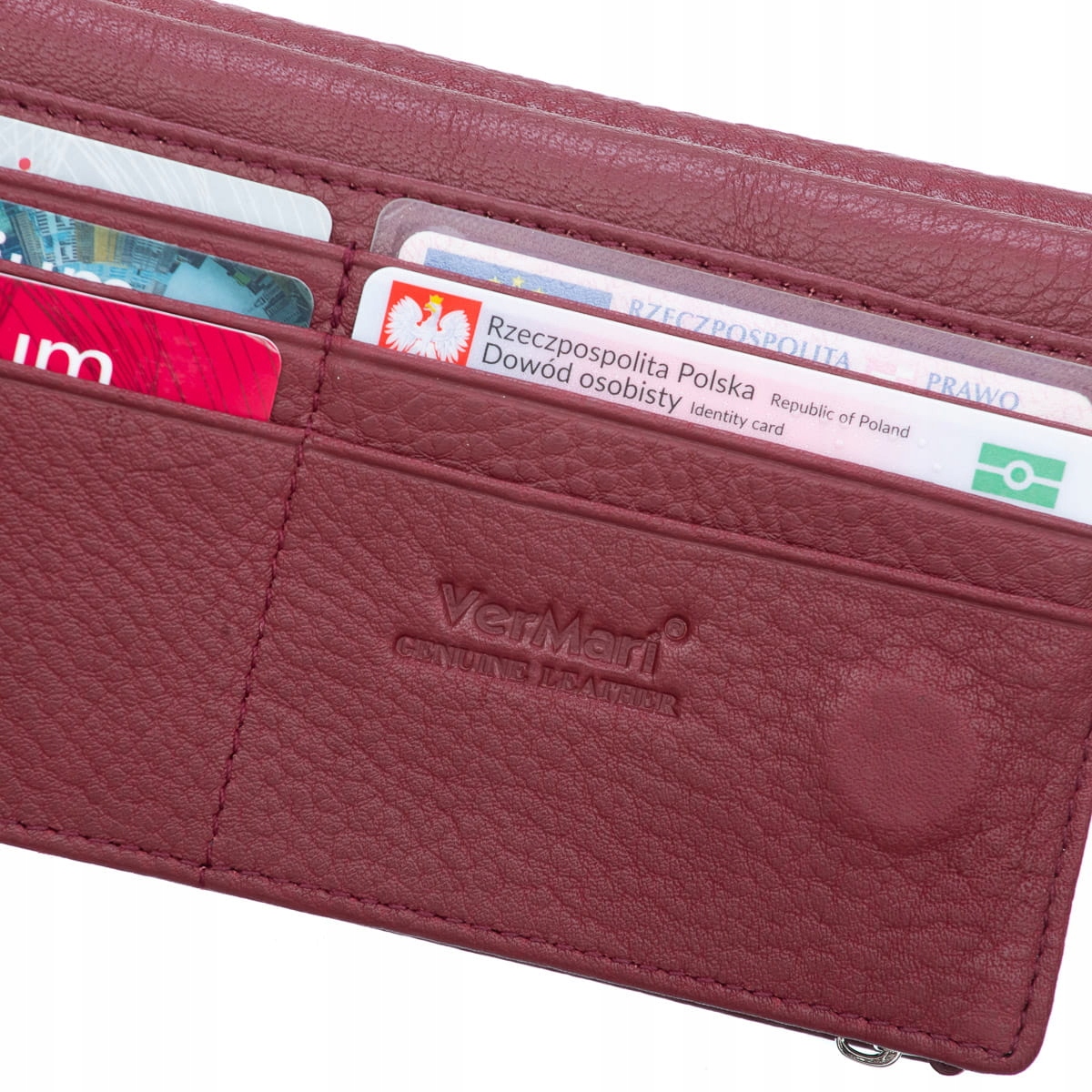Portfel damski Skórzany VerMari Morbido Bordowy Rodzaj portfel