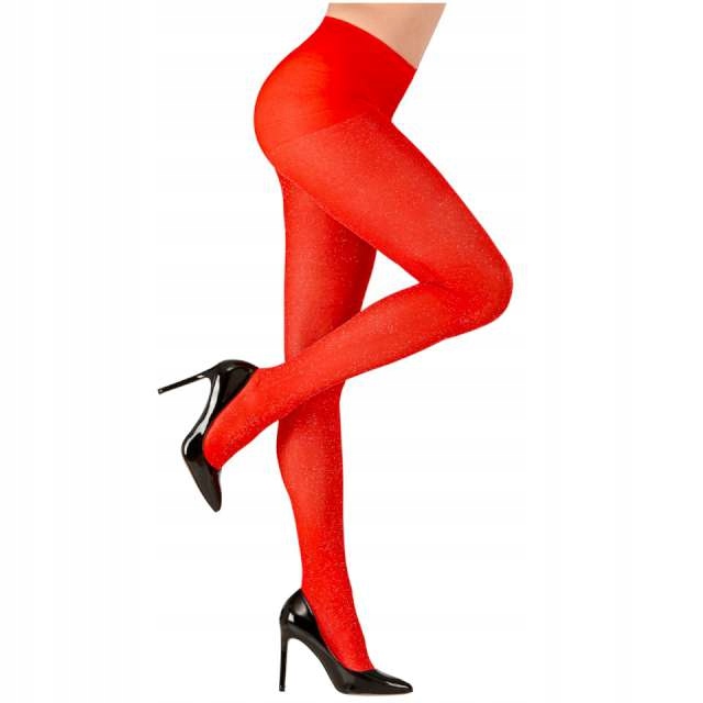 

Rajstopy czerwone Mikołajka elfka Brokat uniwersal