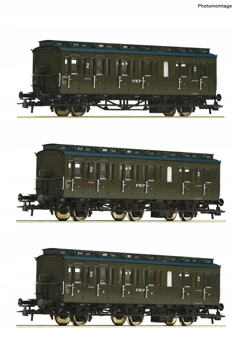 Roco 74020 Zestaw 3 wagony boczniaki Pkp Ep.III-IV