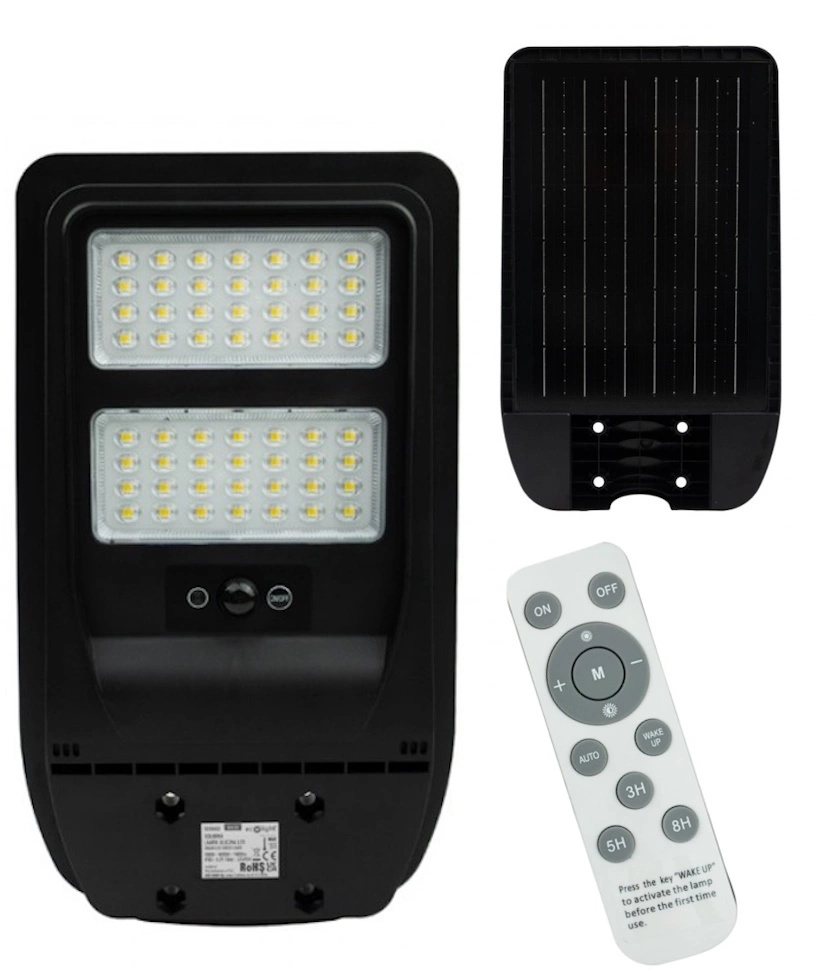 Solární Led pouliční lampa Economy 100W Mikrovlnný pohybový senzor 4000K IP65
