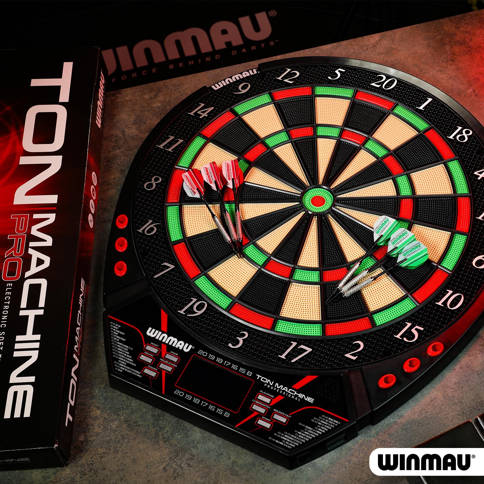 WINMAU Elektroniczna Tarcza Darts Soft Tip Zestaw 90+ Gier 8 Graczy — miniatura 5