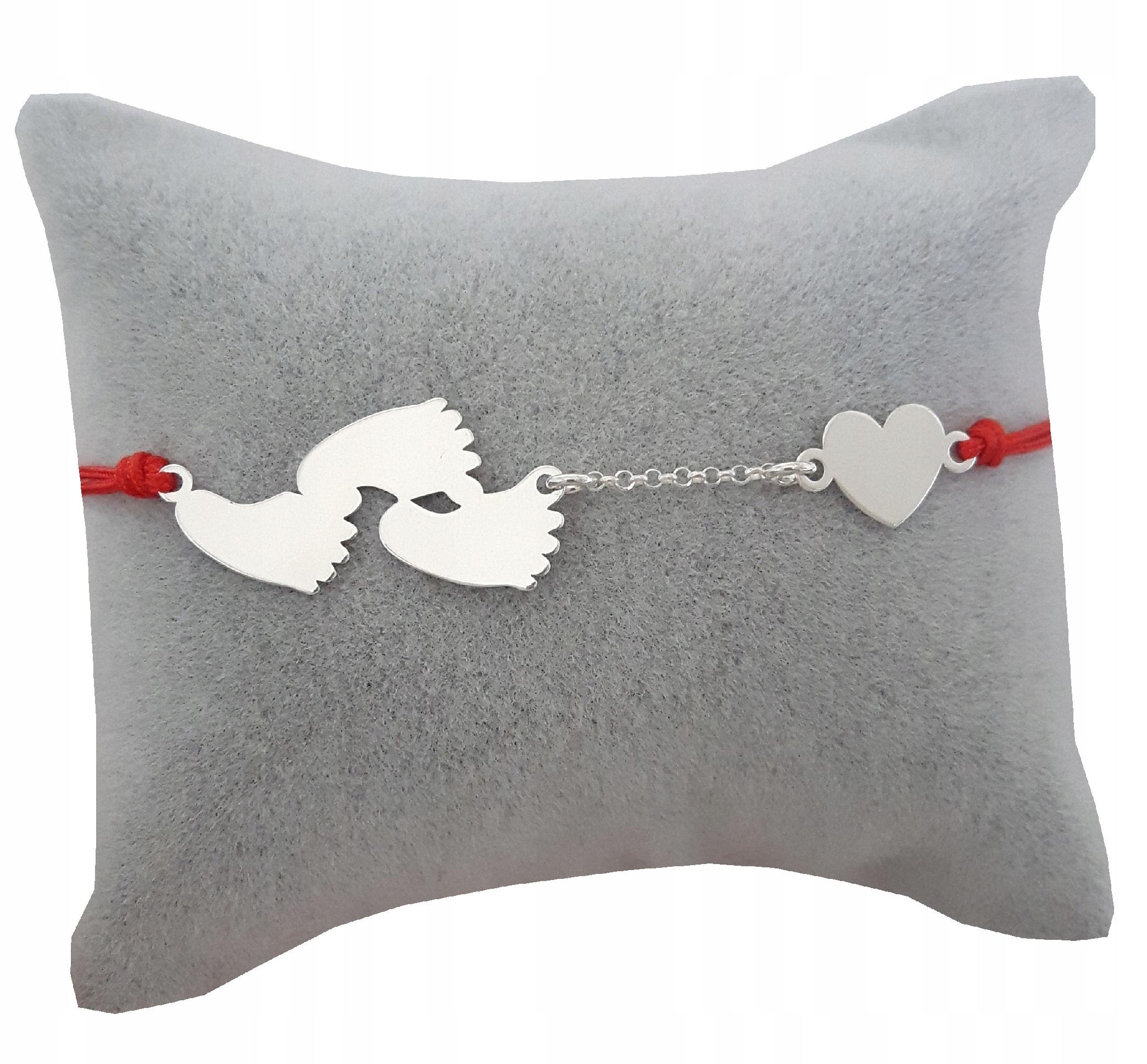 

Bransoletka Sznurkowa 3 Stópki Serce Grawer Srebro