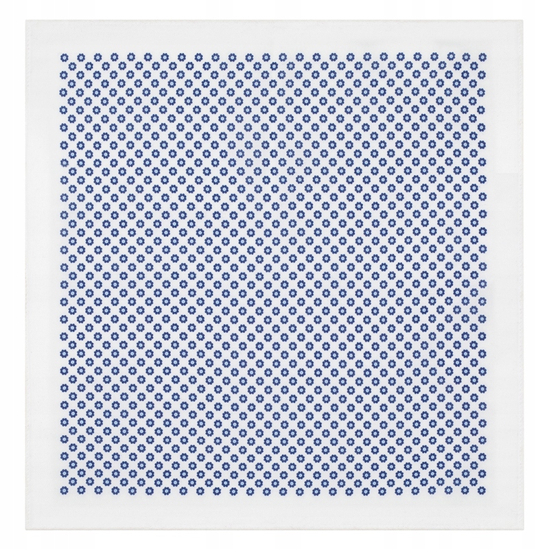 Bílý bavlněný pánský kapesníček s modrým mikrovzorem Pako Lorente