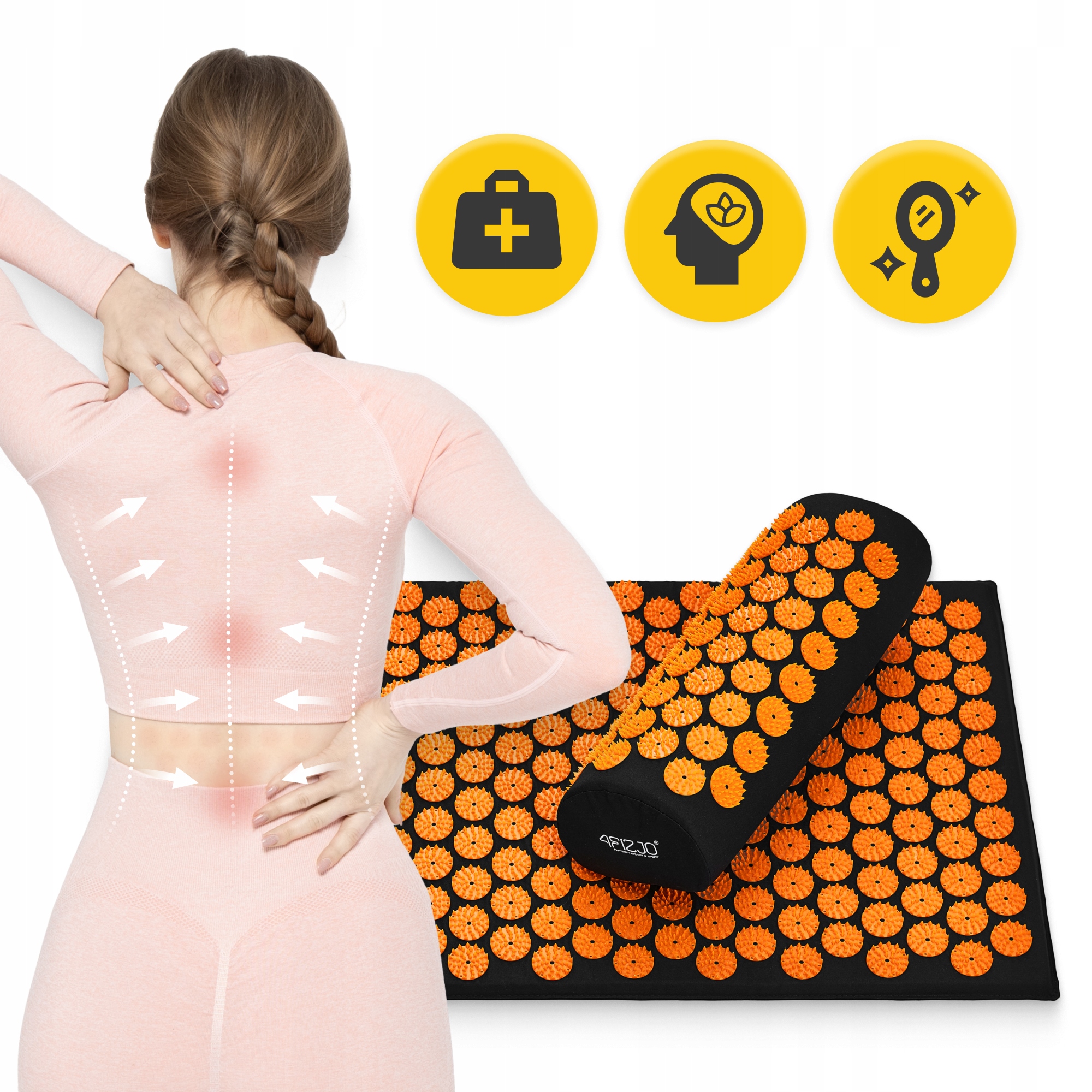 MATA ZDROWOTNA DO AKUPRESURY Z KOLCAMI MASAŻ AKUPRESUROWY ZESTAW PODUSZKA Kod producenta Mata do akupresury ACM10