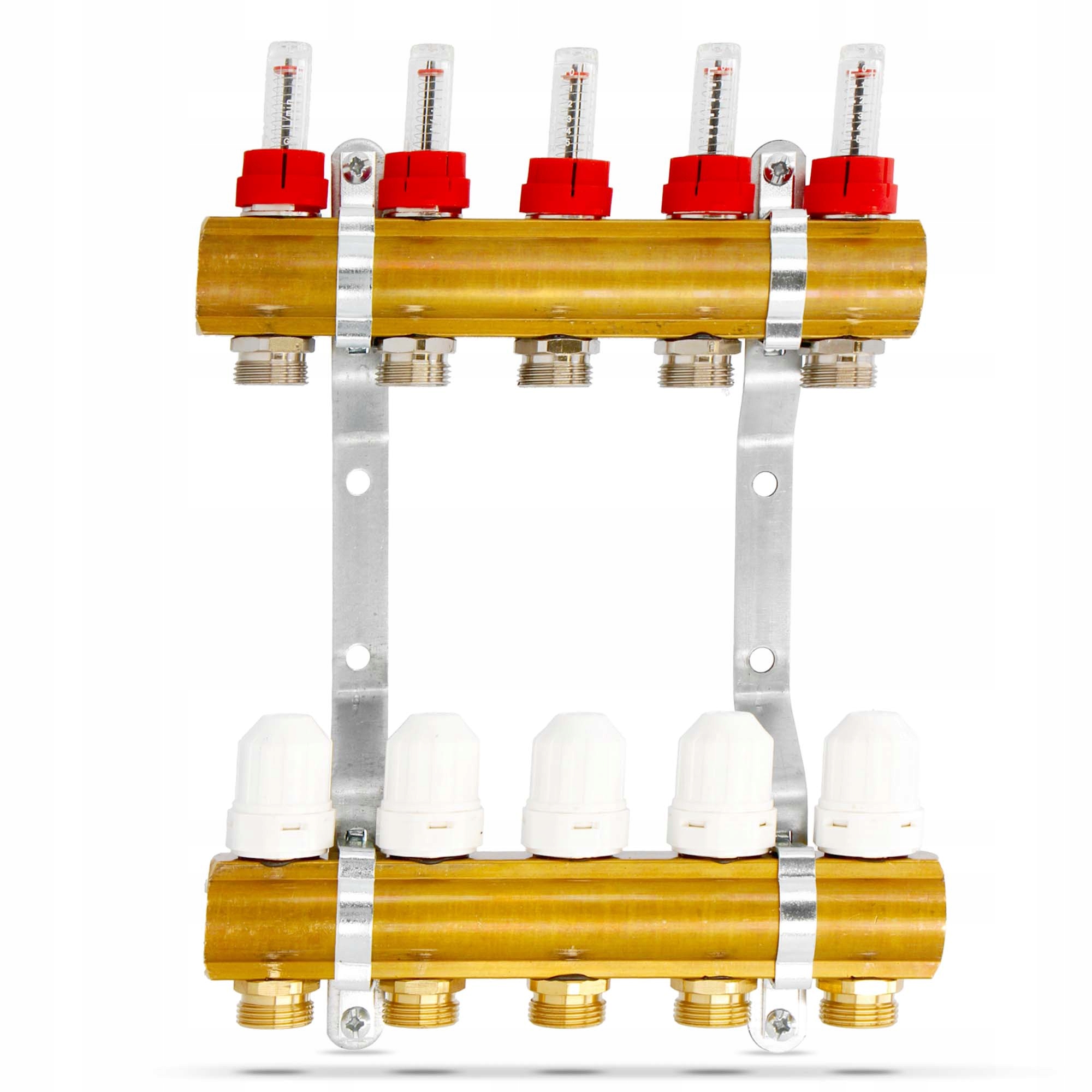 Rozdzielacz PODŁOGÓWKI CO Ogrzewania Podłogowego 5 OBWODÓW Sekcje ROTAMETRY Kod producenta ML010301003-V04