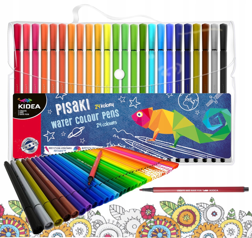 

Pisaki mazaki flamastry w etui Kidea