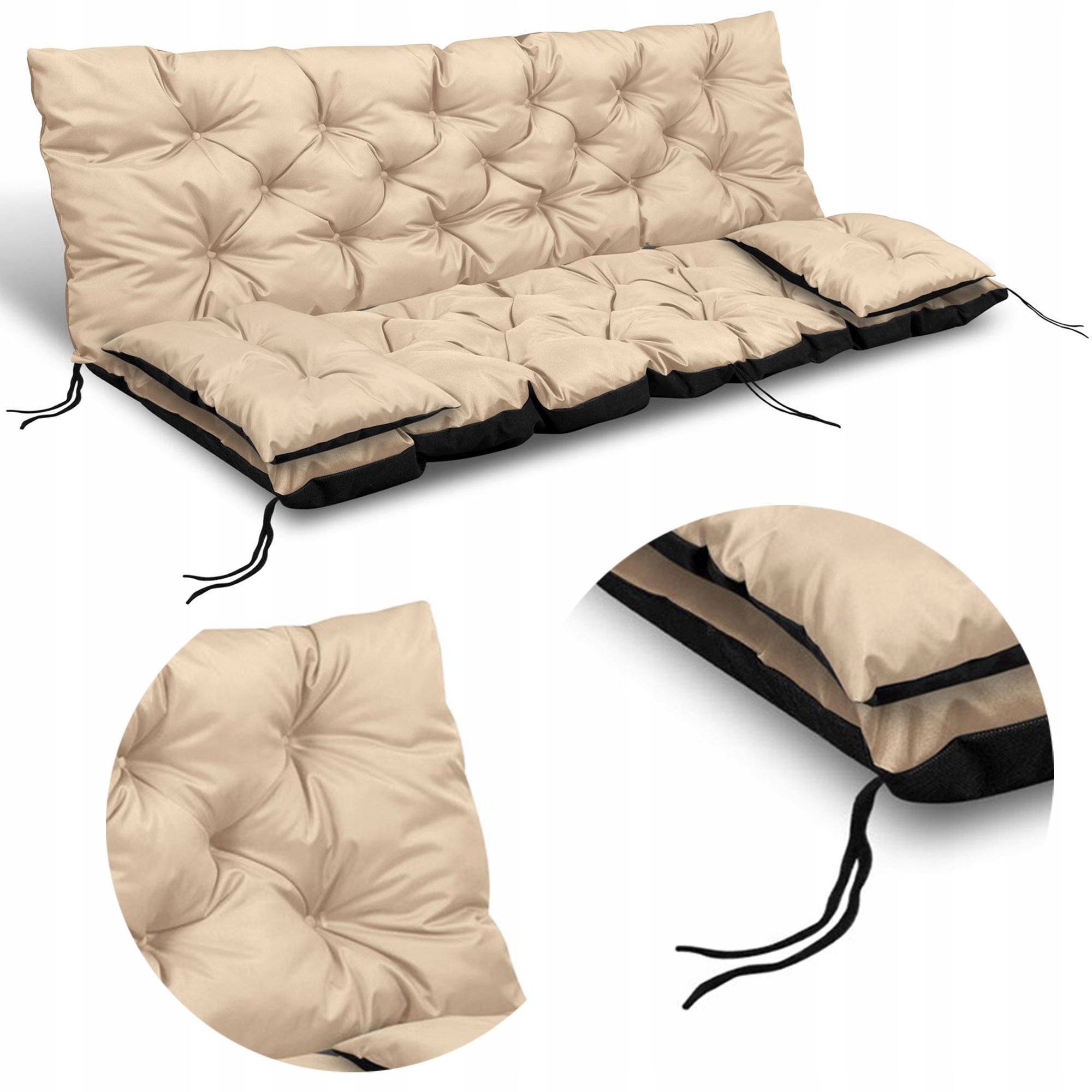 Polštář Na Zahradní Houpačku Lavička 100x60x50 CM 2 Polštáře Na Zahradu