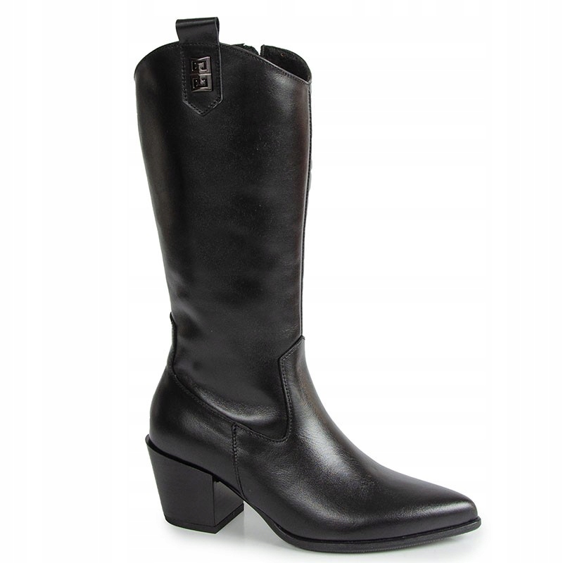 Lemar 70155 Černé Lícované Kožené Kozačky Kovbojské Boty 38